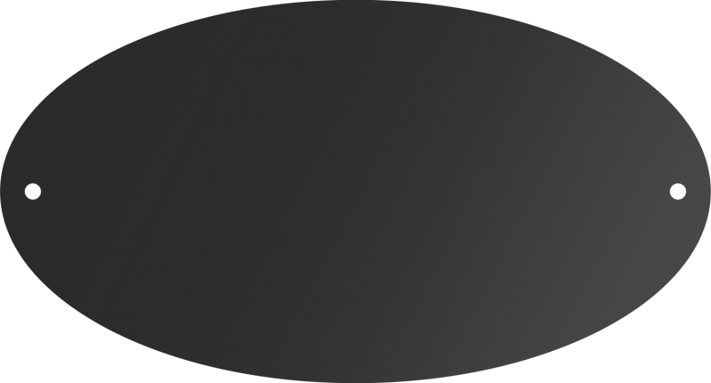 15x8-oval cm Acrylglas anthrazit mit Bohrlöcher