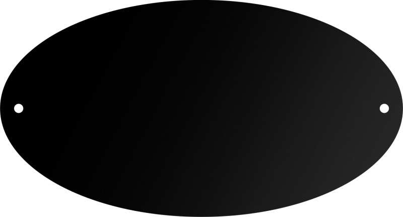 15x8-oval cm Acrylglas schwarz mit Bohrlöcher