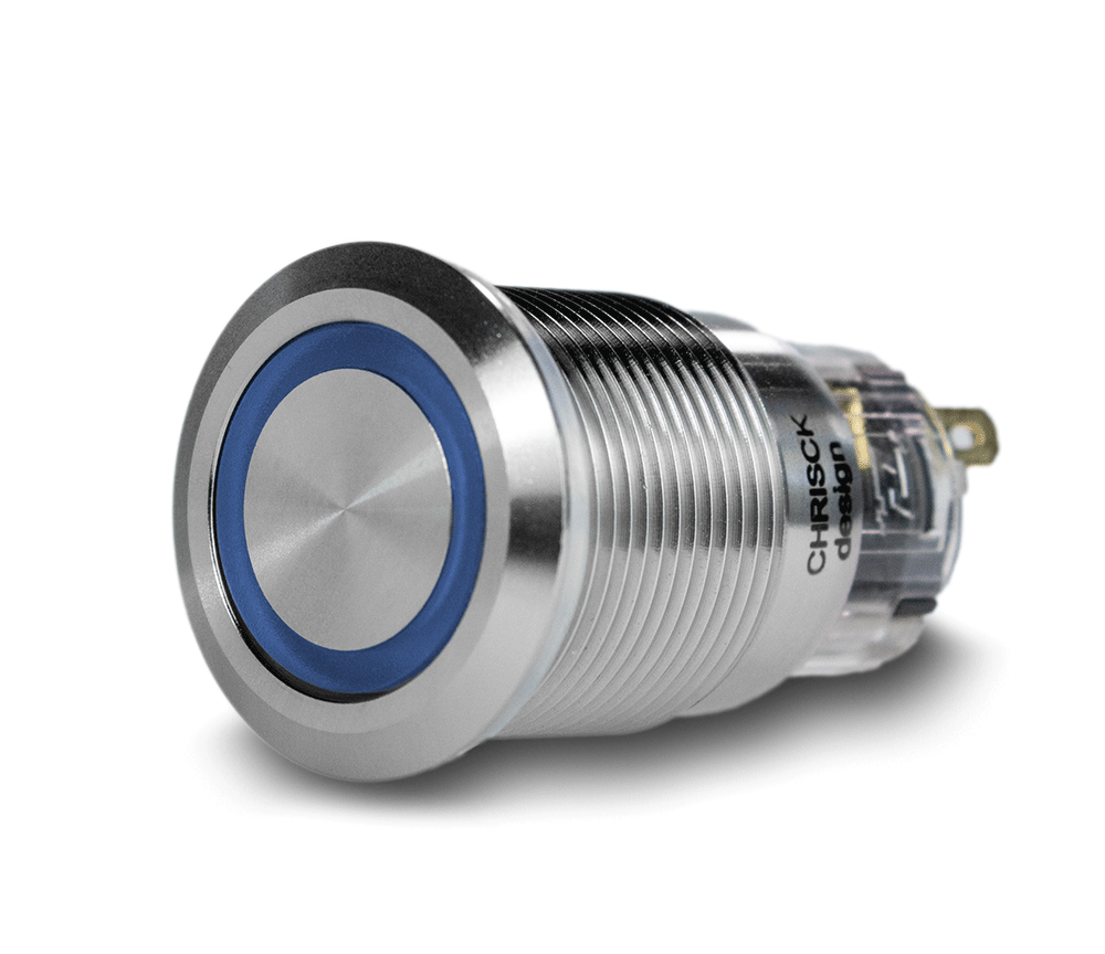 19mm Blau LED Klingelknopf Edelstahl Druckschalter 220V Schalter 
