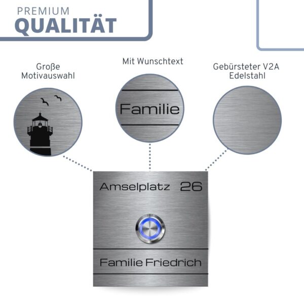 klingelplatte aus edelstahl