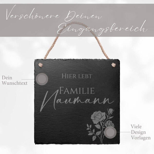 personalisiertes naturschiefer schild