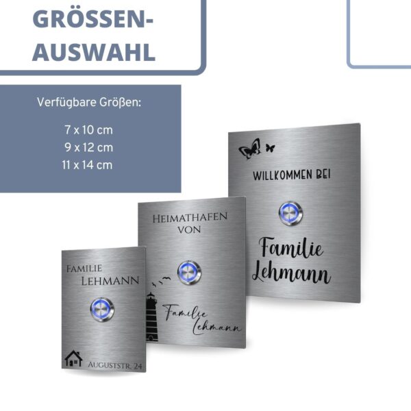 edelstahl klingelschild mit gravur