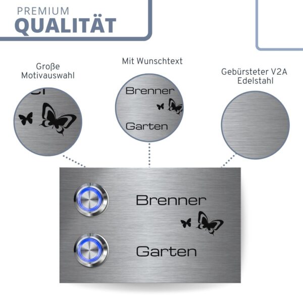 personalisiertes klingelschild aus edelstahl