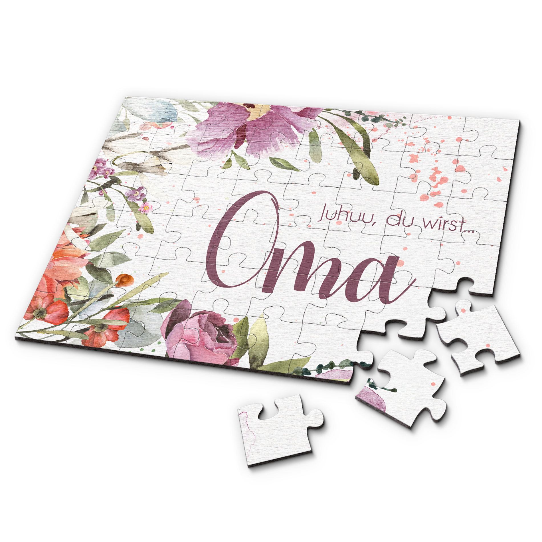 puzzle für kinder aus holz in rosa du wirst oma geschenke
