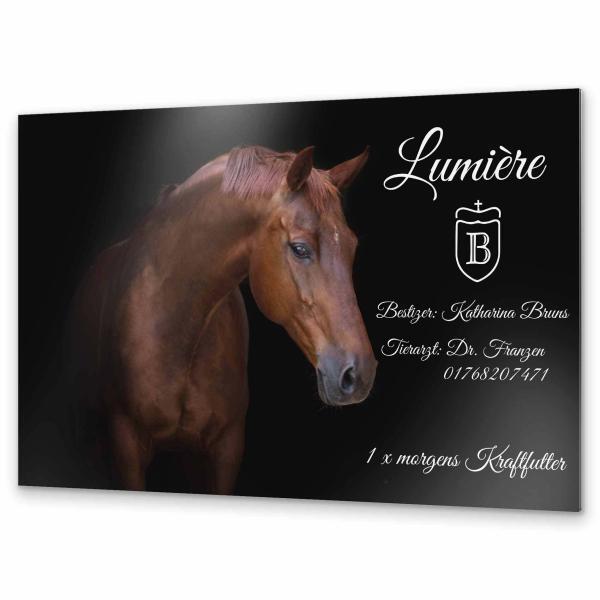 Stalltafel Boxenschild personalisiert Foto Bild individuell Geschenk Pferd 