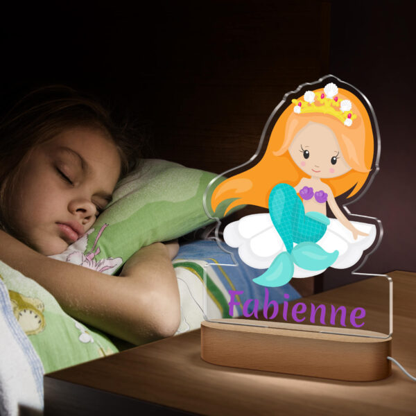 personalisierte kinder lampe als meerjungfrau mit eigenem text