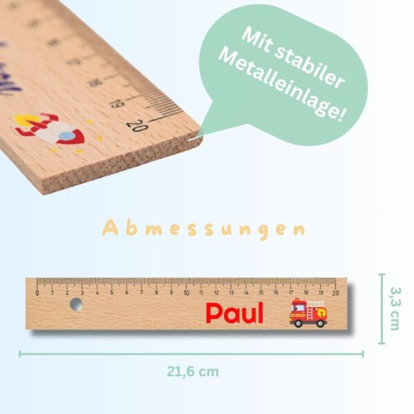 holz lineal bunt bedruckt für kinder aus echtholz geschenke einschulung schulbeginn lineale