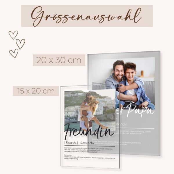 definitions wandbild mit verschiedenen wörtern und foto fotogeschenk personalisiert bedruckt acrylglas weihnachten