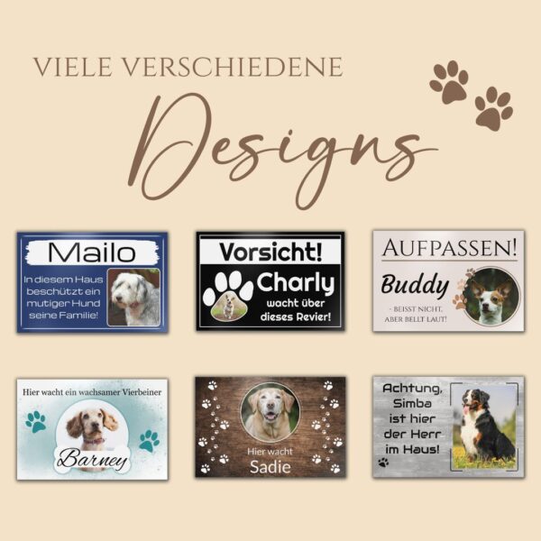 hinweißschild hunde alu dibond