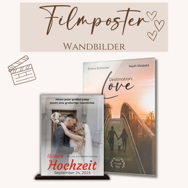 filmposter mit eigenem foto und text aus acrylglas ab 15x20 cm