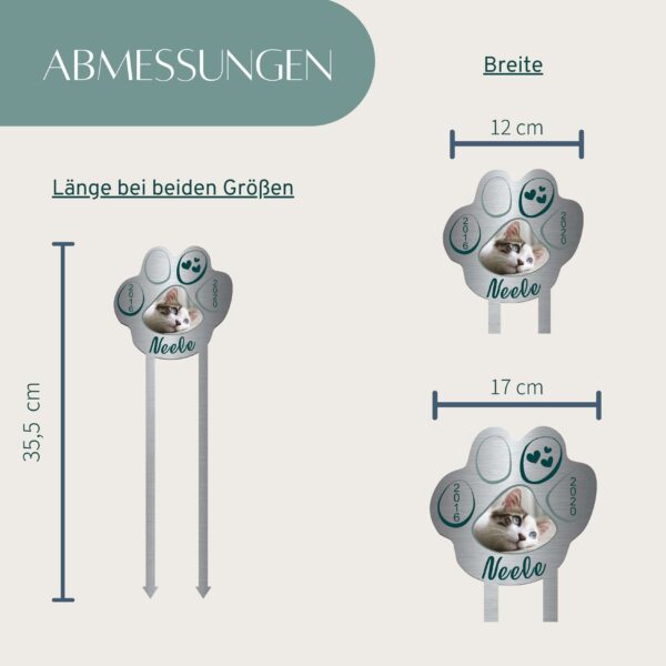 gedenkstecker in pfoten form mit foto gestalten grabstecker uv qualitaet tier pfote scaled