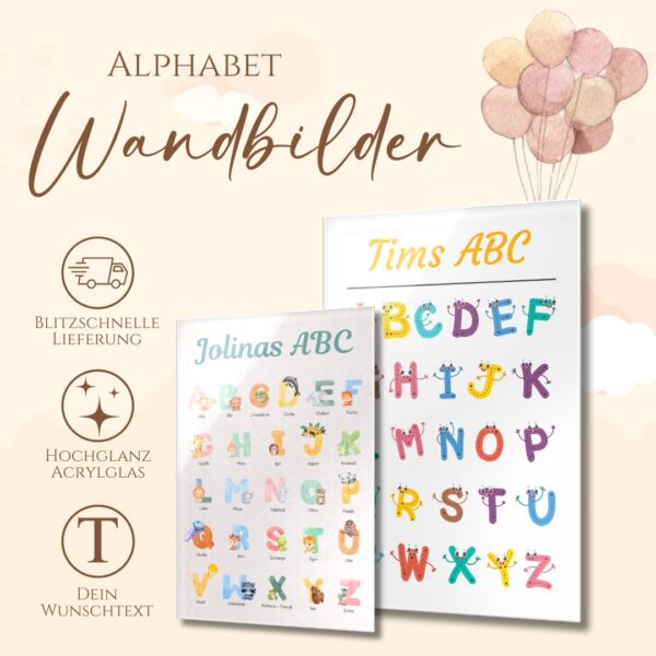 alphabet wandbild