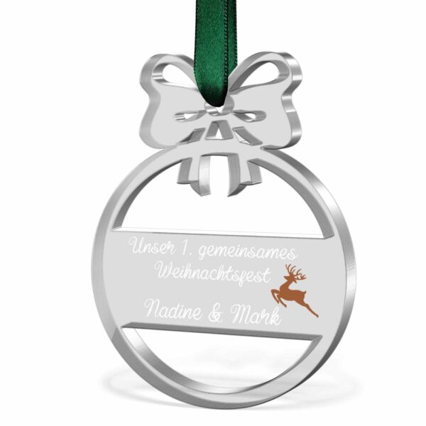 weihnachtsanhänger mit schleife und buntem druck anhaenger acrylglas weihnachtsschmuck christbaumkugel personalisiert