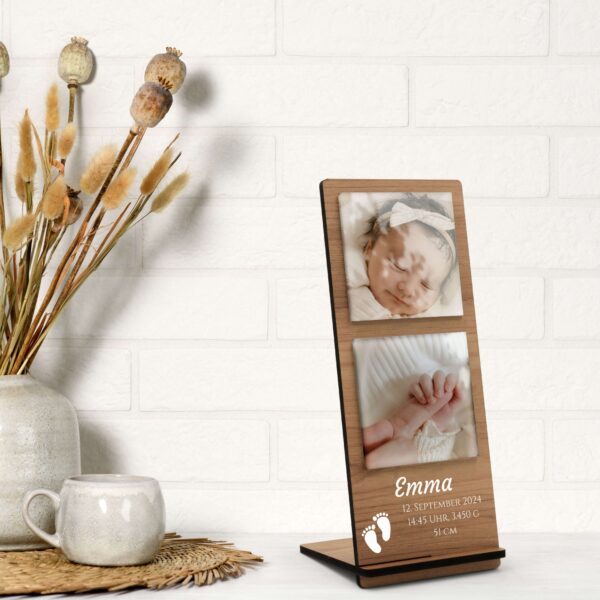 Personalisierbares Holz Deko Set mit zwei Acrylglas Fotos personalisiert fotogeschenk foto holz individuell scaled