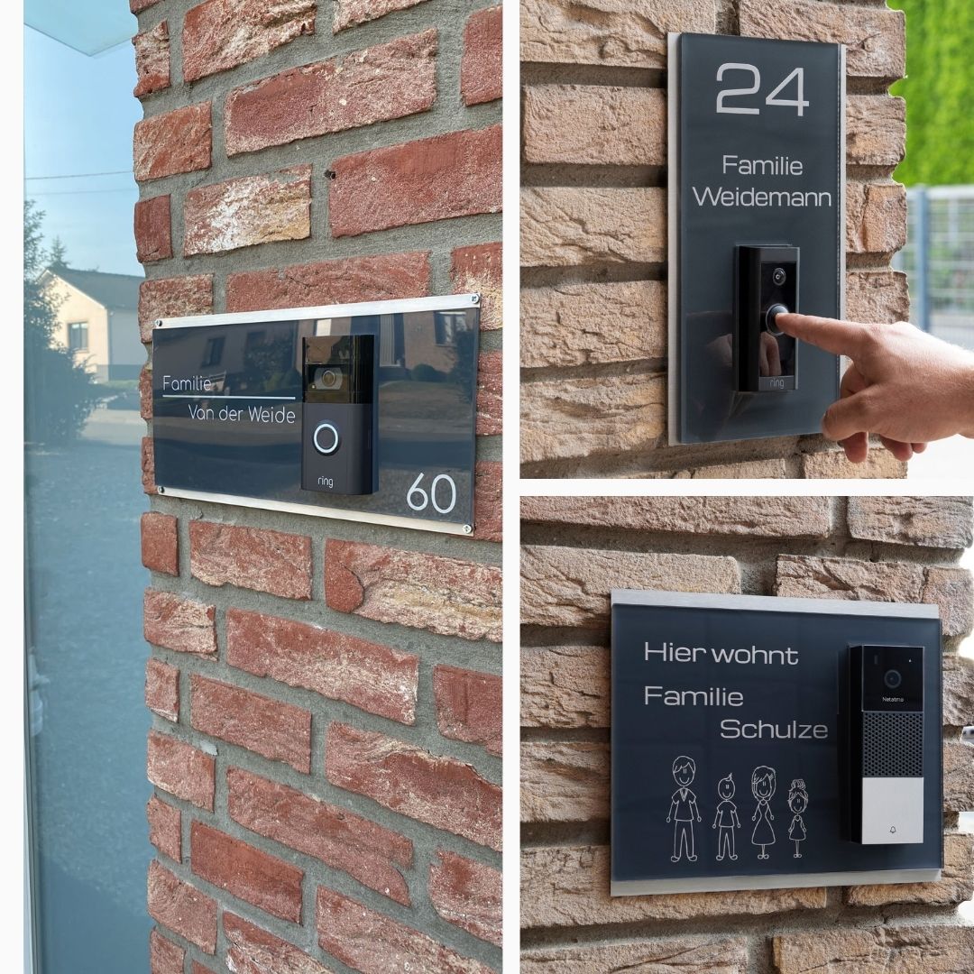 klingelzubehoer-namensschild-gravur-motiv-hausnummer Klingelzubehör für die Unifi G4 Pro aus Acrylglas mit Gravur klingelzubehoer namensschild gravur motiv hausnummer