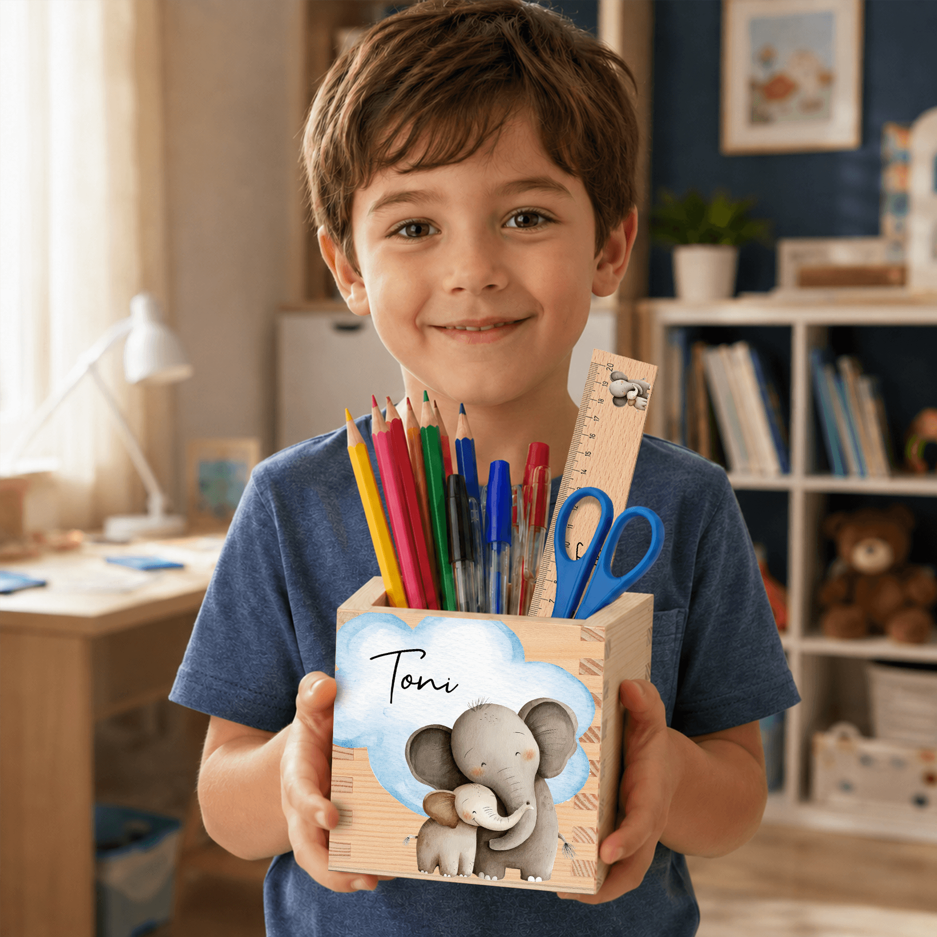 geschenk-einschulung-stiftehalter-personalisiert Personalisierte Kinder Stiftebox aus Holz – Bild 5