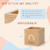 Stiftehalter aus Holz mit Namen und Regenbogen – Bild 4