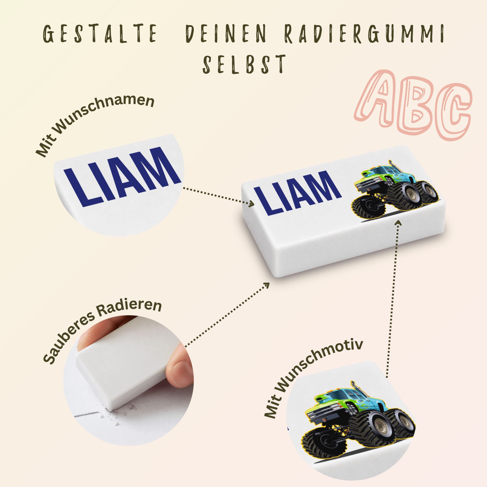 personalisierter-radiergummi-grundschule Radiergummi personalisiert mit Namen und Motiv – Bild 2