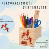 Fußball Stiftebox aus Holz in 10x10 cm – Bild 3